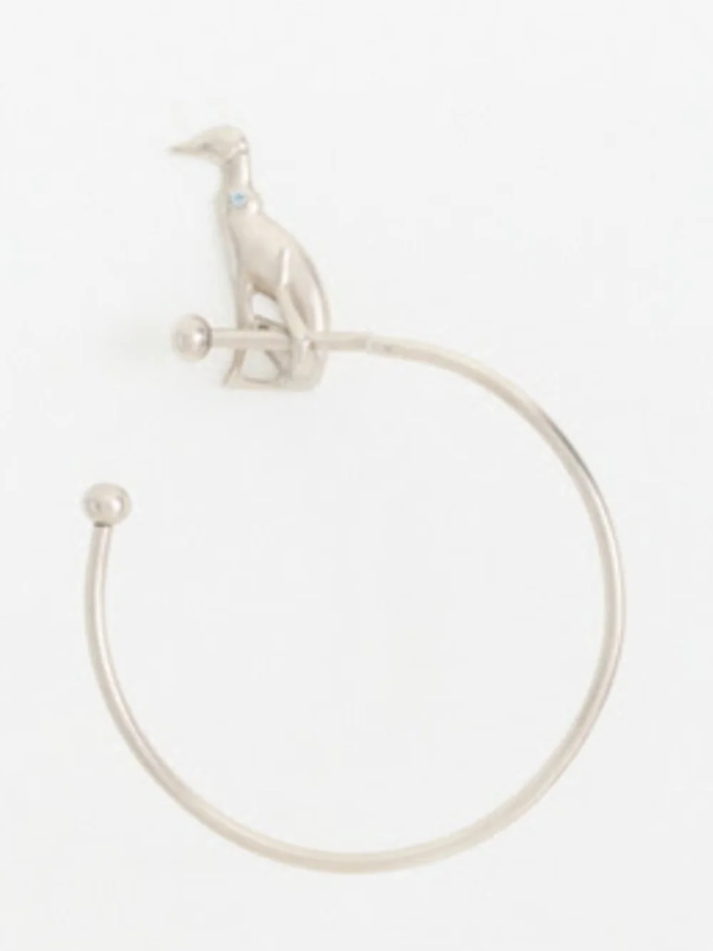 Anthropology Caine Dog Towel Ring In Brushed Nickel